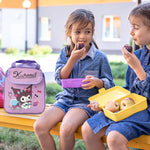 HASTHIP Kuromi Lunch Box Bag for School Work and Picnic | Adorable Kawaii 3PCS Set