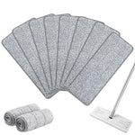 HASTHIP Replacement Flat Mop Head Refill for Wet and Dry Mops featuring Stick-On Microfiber Pads 12.99 x 4.72 in | Reusable and Washable 8 Pcs Set