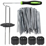 HASTHIP Metal U Pins for Landscaping and Artificial Grass with 50 Holders & Puller 7.87 in