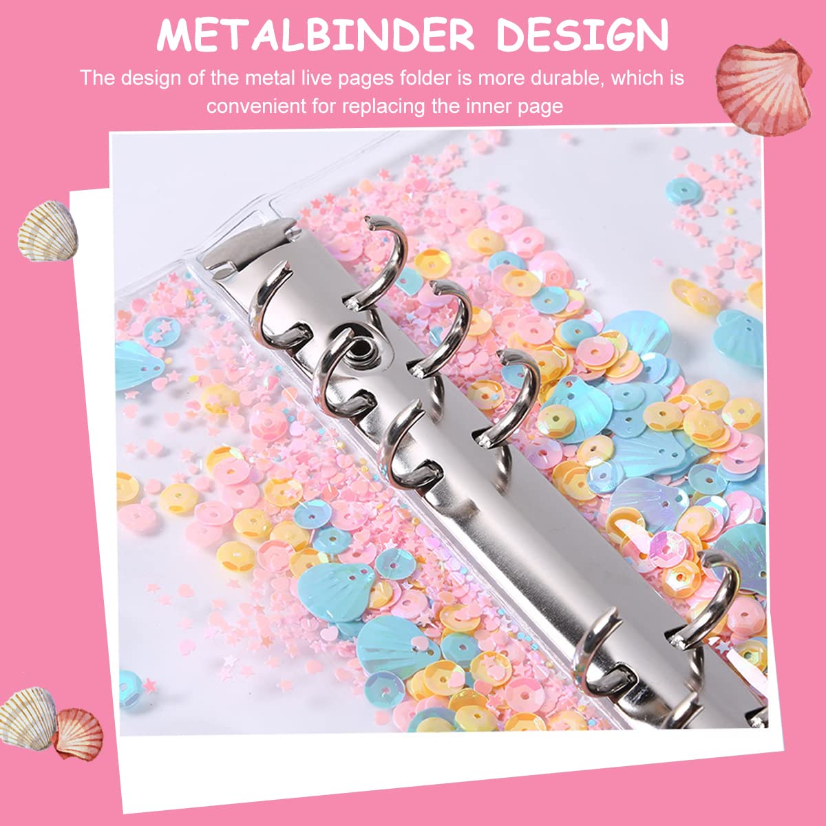 HASTHIP File Folder Ring Binder Notebook Set for Office and School with 6 Rings and 8 PVC Envelopes | A6 PVC Cover and Card Holder Organizer Supplies