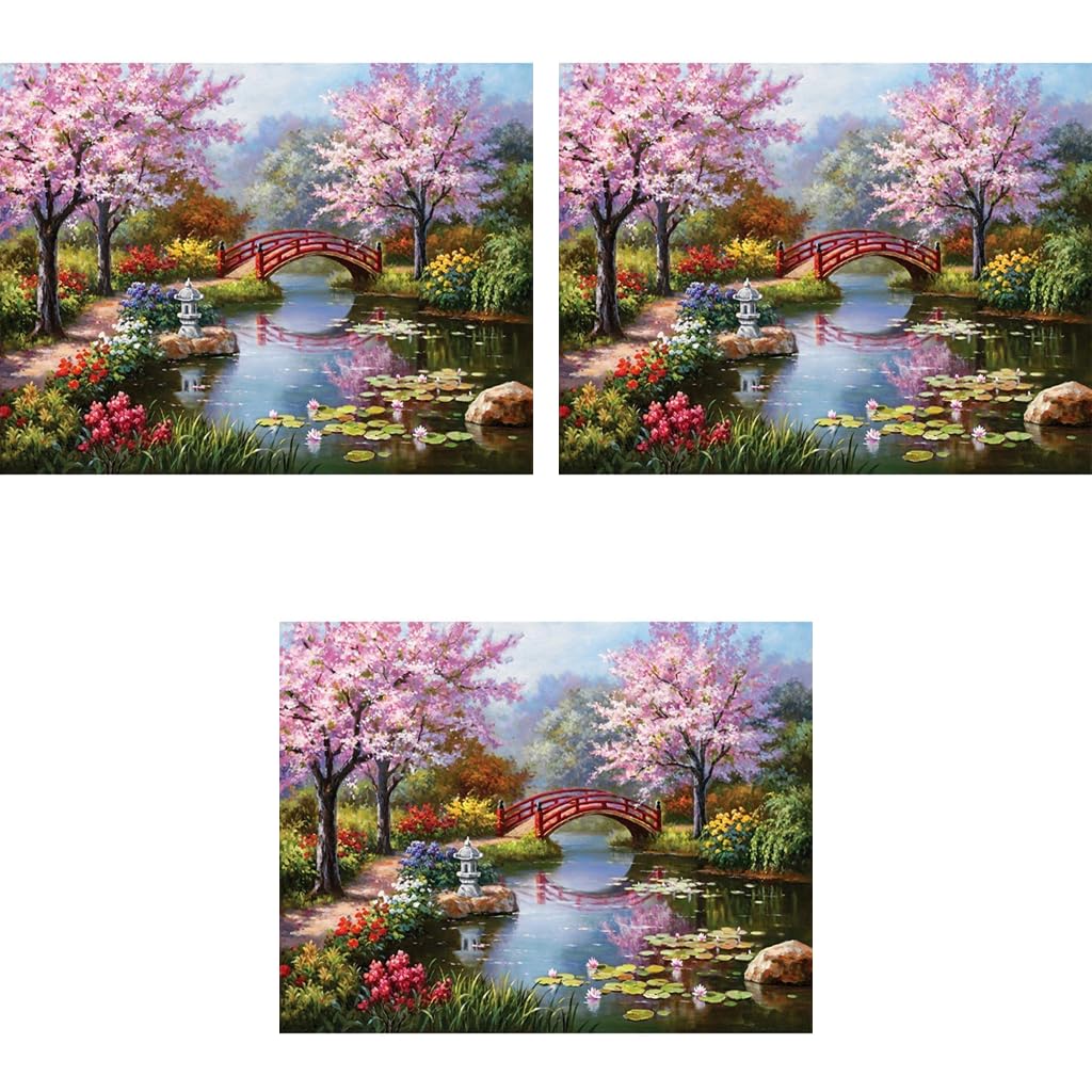 HASTHIP 5D Diamond Painting Kit for Home Wall Decor featuring Magic Cube Diamonds | 11.8x15.8In 3 PCS Full Drill Set