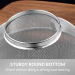 HASTHIP Fruit Basket for Kitchen and Dining featuring 25cm & 28cm Mesh Lid Cover | Stainless Steel
