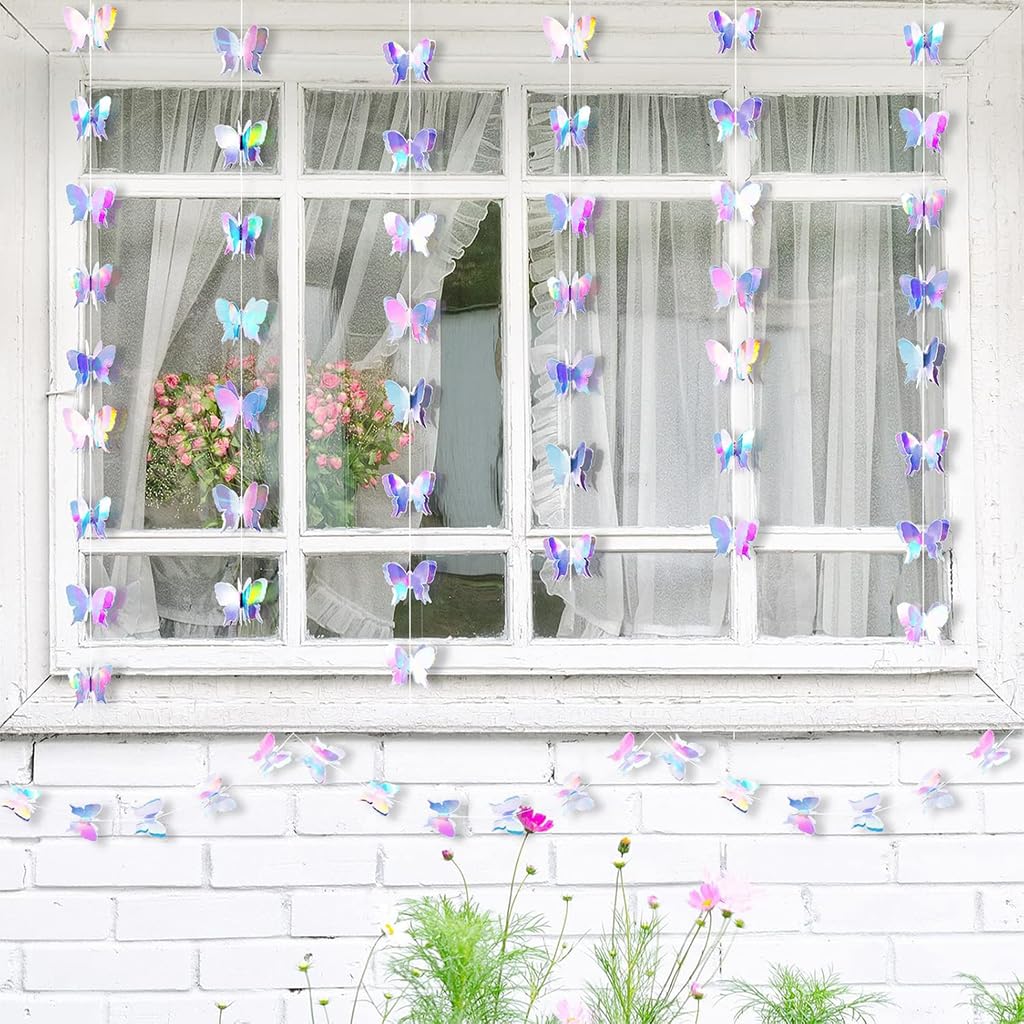 HASTHIP Butterfly Hanging Decoration for Wedding and Party featuring 6.6ft 3D Paper Garland