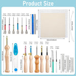 HASTHIP Embroidery Punch Needle Kit with 70 pcs Tools and Wooden Handle Set for Beginners | DIY Needle Art Crafts