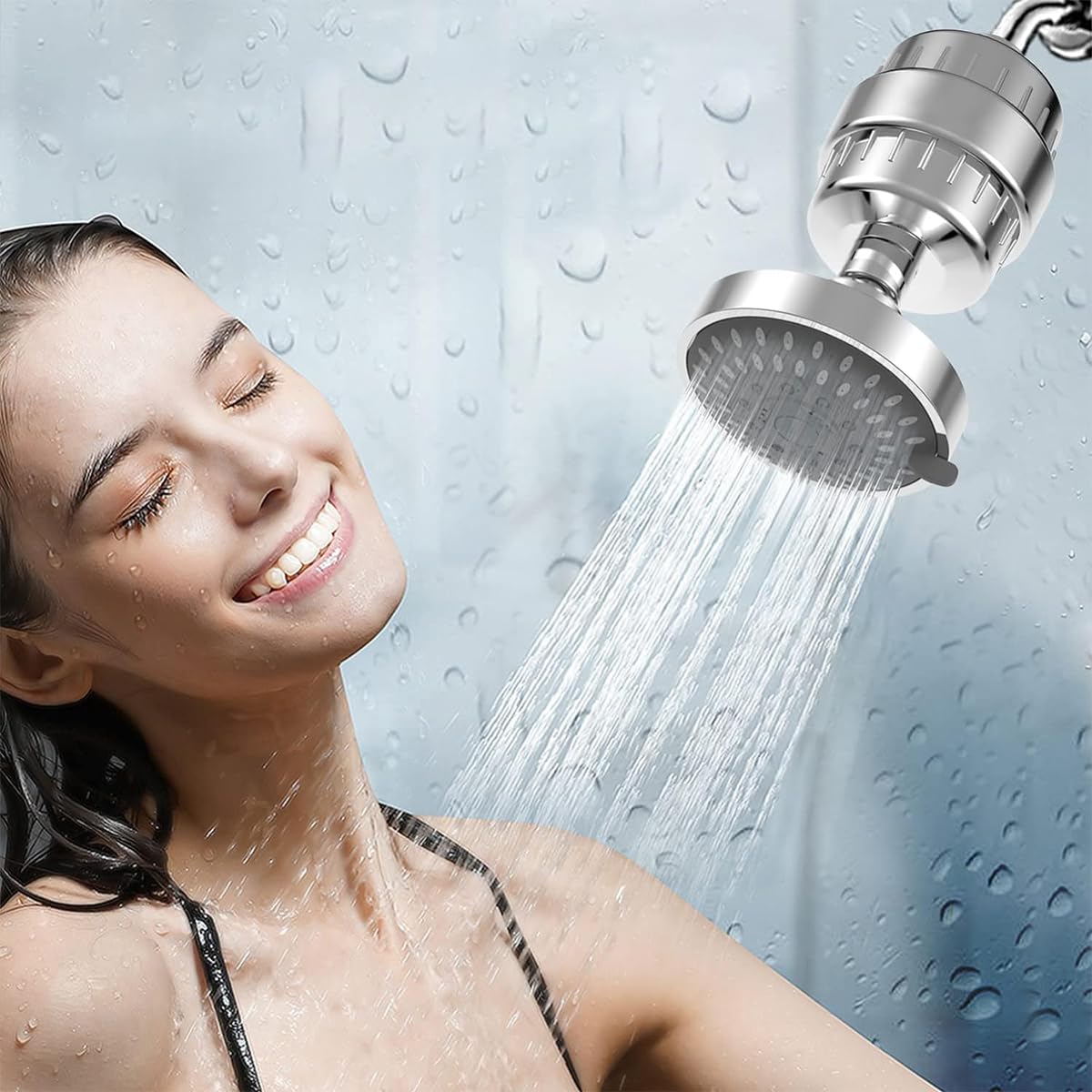 HASTHIP® 20 Stage Shower Filter, Universal Replacement Cartridge Hard Water Purifier Removes Chlorine Heavy Metals Iron Other Sediments, Water Softener with High Output(4 Pack )