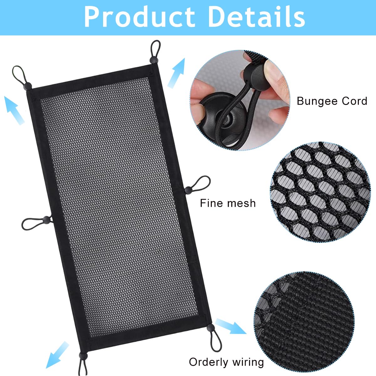 HASTHIP® Under Table Organizer Mesh Net Under Desk Cable Management Nylon Mesh Net Flexible Under Desk Storage Mesh Net Spave Saving Under Desk Organizer Net, 20 x10 Inches