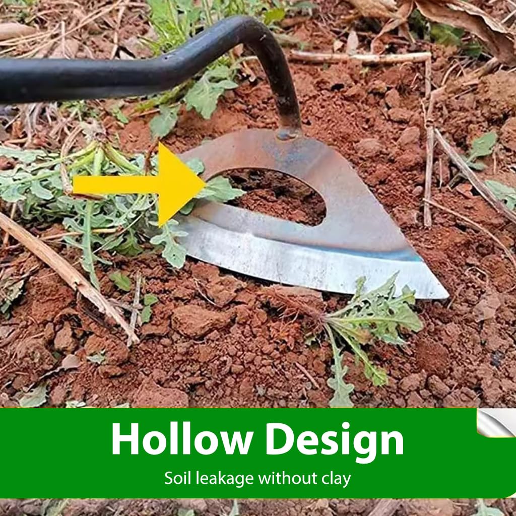 HASTHIP Weeder Hand Tool for Garden and Lawn with 6.3 in Wide Head and 11 in Handle | Iron Construction