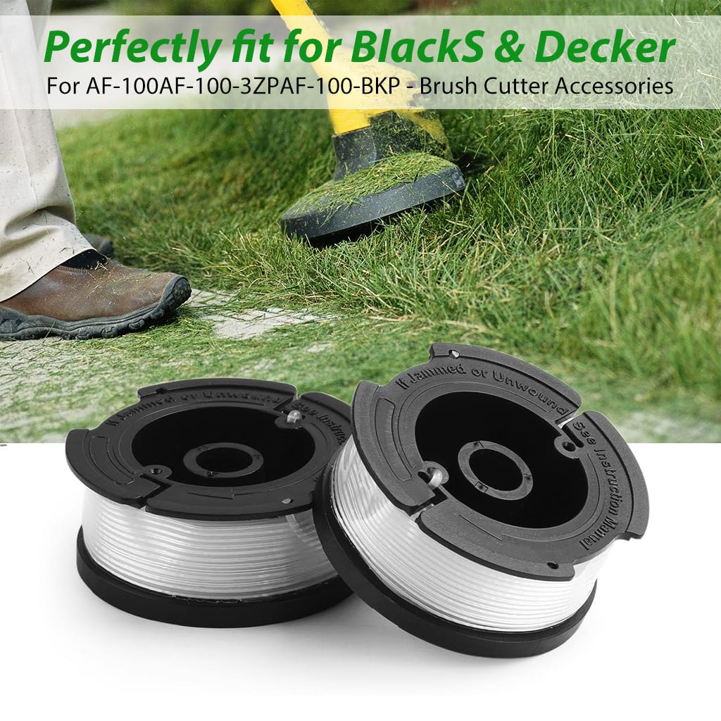 HASTHIP® 4Pcs Grass String Trimmer Wire/Weed Eater String for BLACK+DECKER Replacement, 30Ft Nylon Weed Trimmer Line Spool - BLACK+DECKER Wire/Spool for Grass Cutter Accessories with Spring & Cap