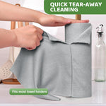 HASTHIP Microfiber Cleaning Cloth Roll for Kitchen with Pre-Cut Tear Away Design 15 Count 25x40cm Grey
