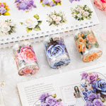 HASTHIP® 6 Rolls Floral DIY Scrapbooking Decorative Tapes, Washi Tape Stickers Floral Tapes PET Transparent Aesthetic Tapes Sticker for Journal Making, Scrapbooking, DIY Art and Craft