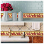 HASTHIP Waterproof Floral Wall Stickers for Kitchen and Bathroom 3.9 in × 29.5 ft PVC Border | Reddish Brown Self Adhesive Trim