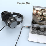 HASTHIP® USB C to 3.5mm Audio Adapter, Type-C to Aux Headphone Jack Converter, External Stereo Sound Card Compatible with PS4, PS5, Mac, Linux, Laptops, Desktops, Docking Stations
