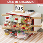 HASTHIP Desktop Storage Box for Office and Home with 3 Tier Compartments and Clear Windows | 180x110x120mm Multifunctional Organizer
