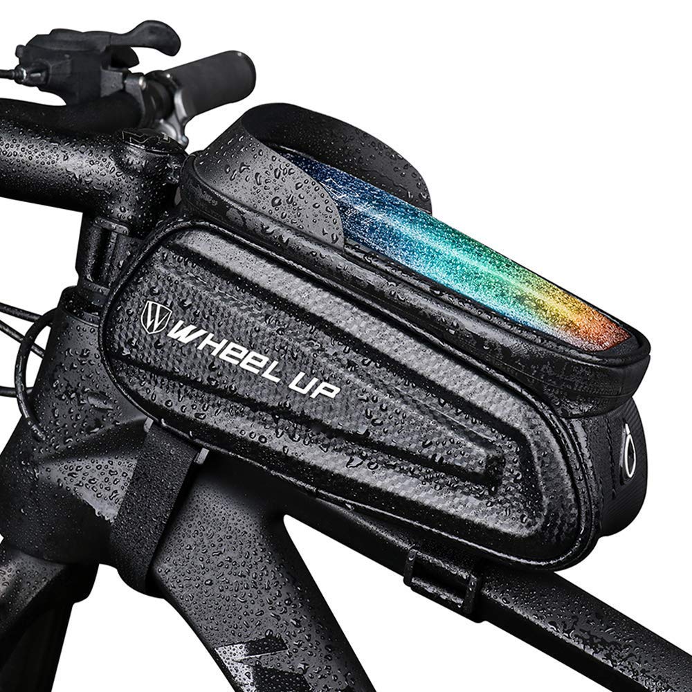 Proberos® Bicycle Frame Bag Cycle Pouch for Bicycle with TPU Touch Screen Large Capacity EVA Pressure-Resistant Handlebar Headphone Hole, Suitable for Phone Under 7.0 Inch Cycle Accessories