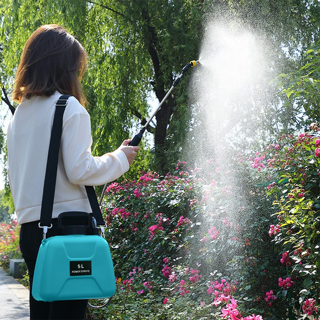 HASTHIP Battery Powered Sprayer for Garden Use with 5L Tank and 60cm Telescopic Wand | USB Rechargeable Handle