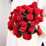 HASTHIP Crochet Flower Blanket for Couch Gift featuring 3D Rose Edge and 43 in Diameter