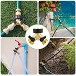 HASTHIP® Garden Hose Splitter with Individual Shut-off Valves 2 Way Hose Splitter Garden Faucet Splitter Universal 3/4'' Brass Garden Hose Splitter with 4 Gaskets & 1 Roll Tape