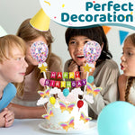 HASTHIP Happy Birthday Cake Topper Set 23 Pcs for Party Decoration with Rainbow and Butterflies | Reusable Eco Friendly Decorations for Kids and Family Celebrations