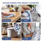 HASTHIP Reusable Kitchen Cleaning Cloths for Dishwashing with Checked Pattern 12 Pack 30x30cm Cotton | 3 Colors