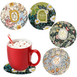 HASTHIP Coasters for Table Decor featuring 4.7 in Round Anti Slip Rubber Base | Nordic Floral Print