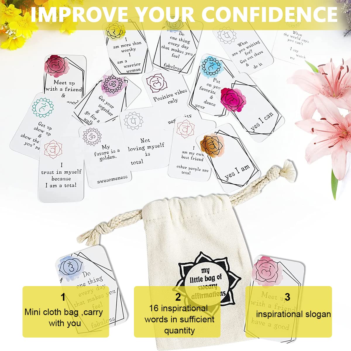 HASTHIP Birthday Affirmation Cards for Confidence Boost with 16 pcs 8×5 cm Creative Prints | Fun Gift for Friends