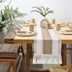 HASTHIP Table Runner for Centre Table with Tassels 12x72 in Beige and White Macrame | Rustic Farmhouse Decor
