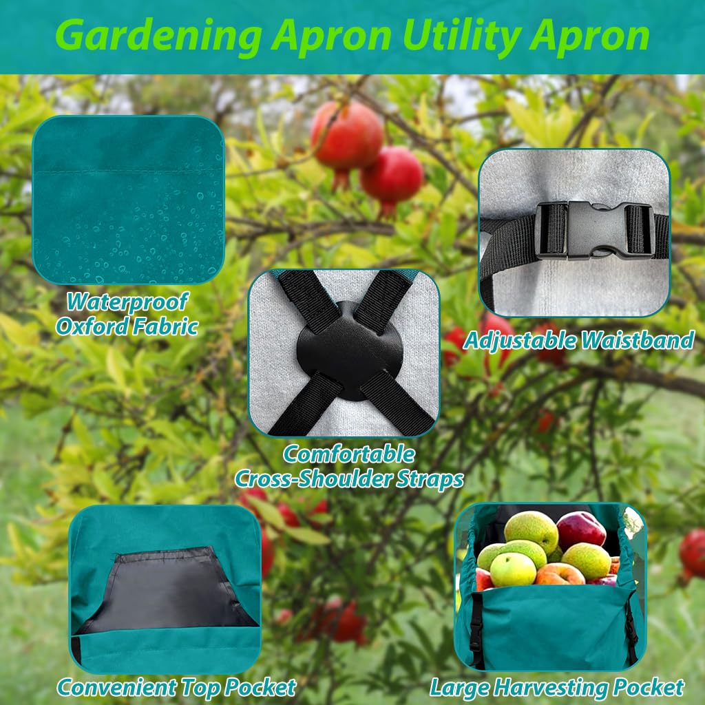 HASTHIP Gardening Apron for Outdoor and Craft Use with Dual Front Pockets and Adjustable Tie‑Back | Waterproof Oxford Cloth Utility Design