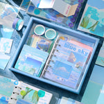 HASTHIP Journal Kit for Scrapbooking and Planner Decoration with 150 pcs Blue Sky Theme | DIY Craft Supplies for Artists and Crafters
