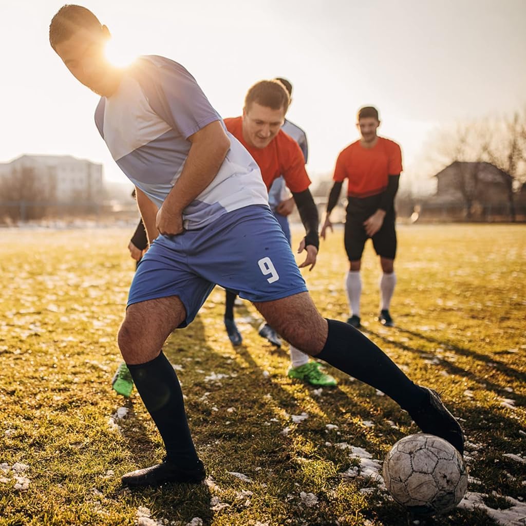 HASTHIP® Calcetines de Compresión para Pantorrilla, Calcetines Deportivos de Compresión para Alivio de Dolor, Venas Varicosas y Espinillas, Calentadores de Pierna y Muslo para Baloncesto y Fútbol