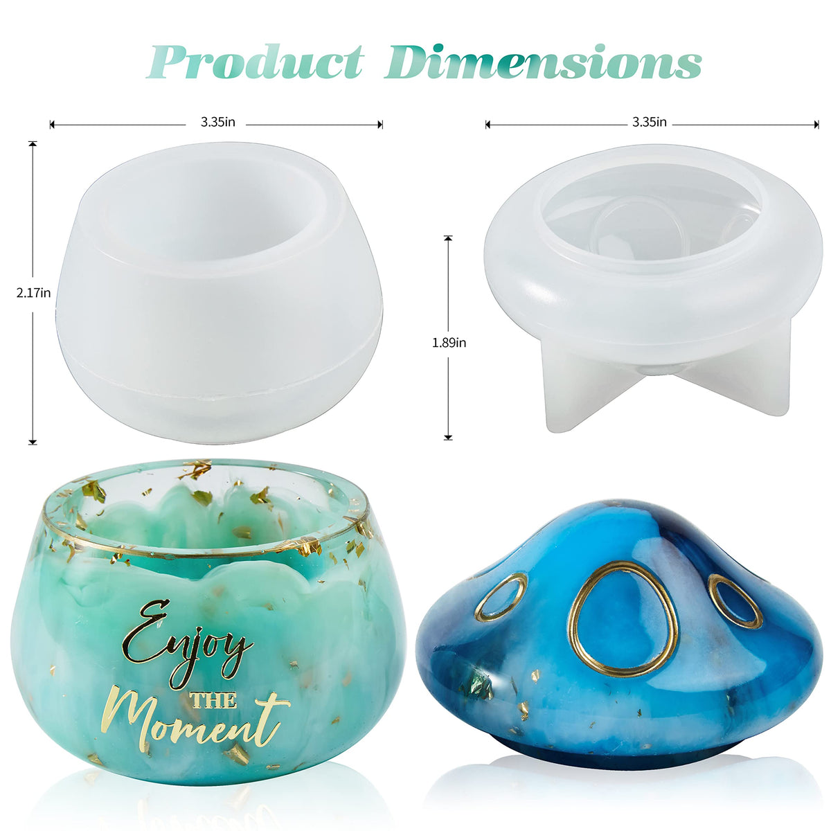 HASTHIP Resin Molds Mushroom Jars for DIY Epoxy Crafts featuring 2 Parts and 9.38 oz Capacity