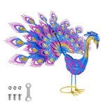 HASTHIP Peacock Decoration for Home and Garden featuring 38cm Wrought Iron Art Showpiece