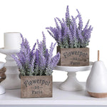HASTHIP Artificial Lavender Flower Bundles for Home Decor 14 in Plastic Purple | Pack of 4