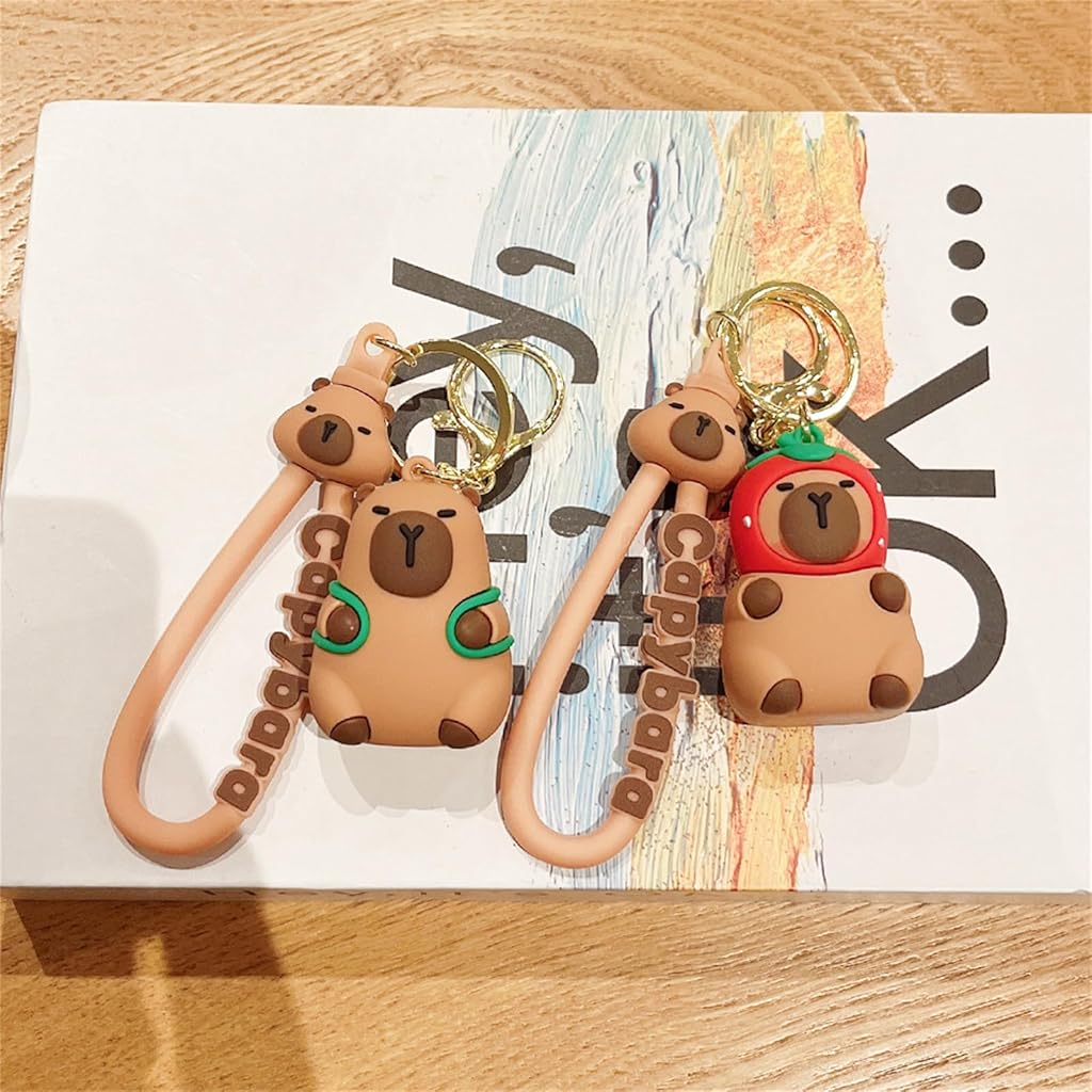 HASTHIP® 2 PCS Cute Capybara Keychain Toy