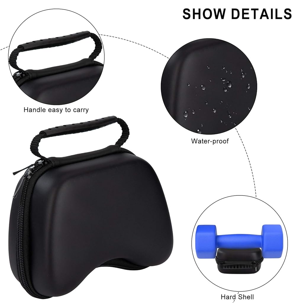 HASTHIP® Carry Case for Game Controller, Universal Travel EVA Game Controller Carrying Case Gaming Accessory Box with Internal Pocketfor Xbox One, Xbox, Xbox 360, PS3, PS4, PS5 PS2
