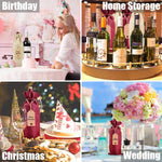 HASTHIP Wine Gift Bags for Birthday and Wedding with Drawstring & Tags | 12 Pcs 5.9 x 13.78 in Burlap