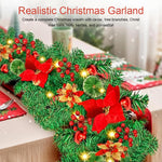 HASTHIP Christmas Garland for Fireplace and Stair Decor with Red Flowers and Berries 106 in | Festive Indoor Outdoor Holiday Decoration