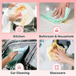 HASTHIP® 30-Count Reusable Kitchen Cleaning Cloths 8.8'' Square Dishcloth, Pre-Cut Polyester Wash Cloths for Dishwashing, Wiping & General Cleaning, Pink