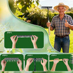 HASTHIP® 8-Tooth Garden Rake, Manganese Steel Hand Rake with Wooden Handle, 30cm Small Gardening Lawn Rake for Soil Loosening, Weeding & Leaf Collecting