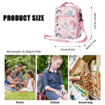 Lunch Box for Kids Girls Insulated Lunch Bag, Pocket Pink Unicorn Print Thermal Lunch Tote Bag with Shoulder Strap for School Thermal Meal Small Lunch Tote Toddler Rainbow Lunchbox