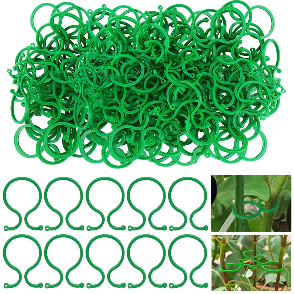 HASTHIP Plant Support Clips 100pcs for Tomatoes and Beans featuring Figure 8 Connectable Loops