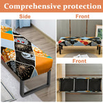 Stretchy Bench Seat Cover Anti-scratch Dacron Cover for Living Room Bench Floral Print Bench Cover Leather Bench Seat Protector Cover for Piano Bench, Entryway Bench Anti-Dust Removable Bench