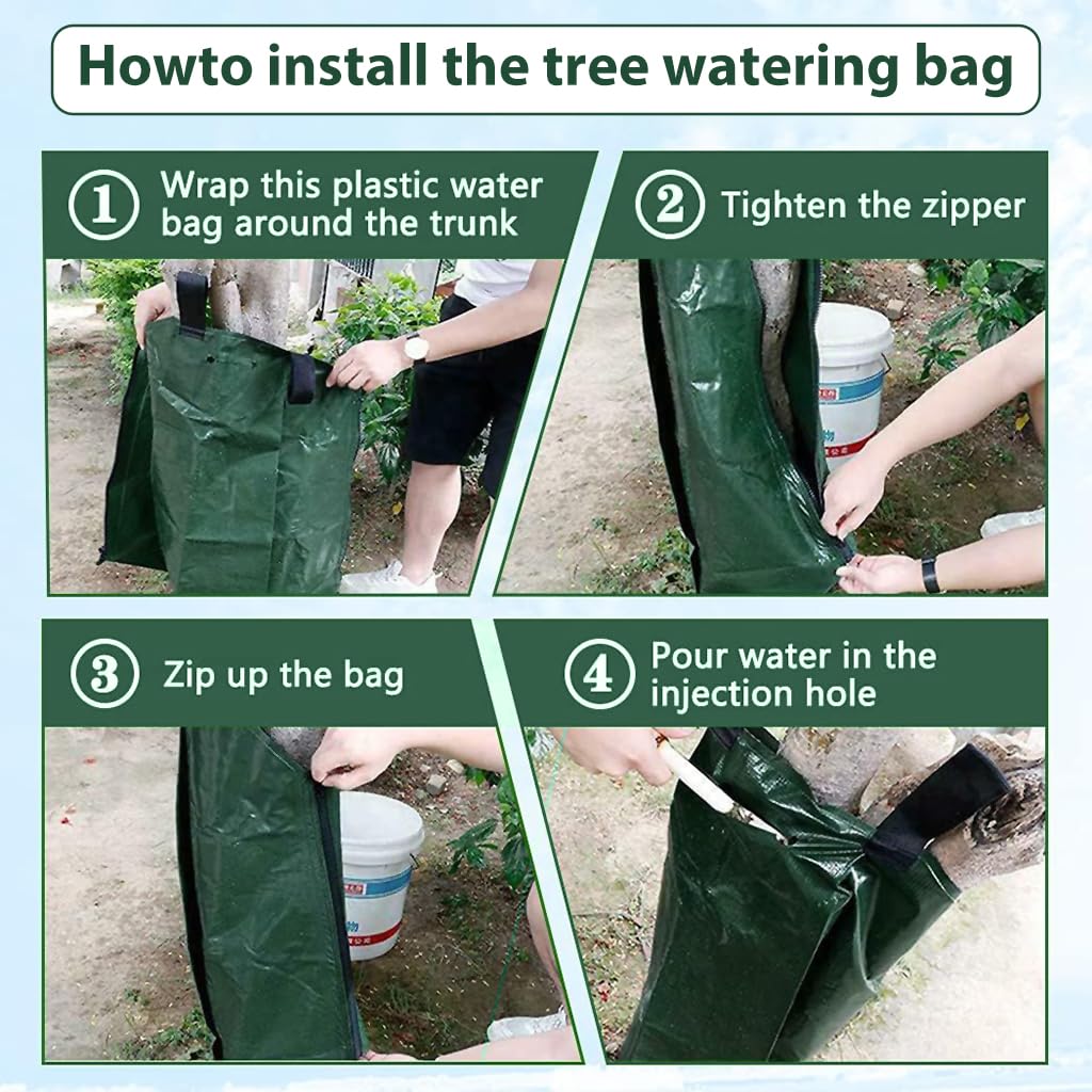HASTHIP Tree Watering Dropper Bag for Trees and Shrubs featuring 75L Capacity and PE UV‑Resistant Material | Slow Release Hydration System