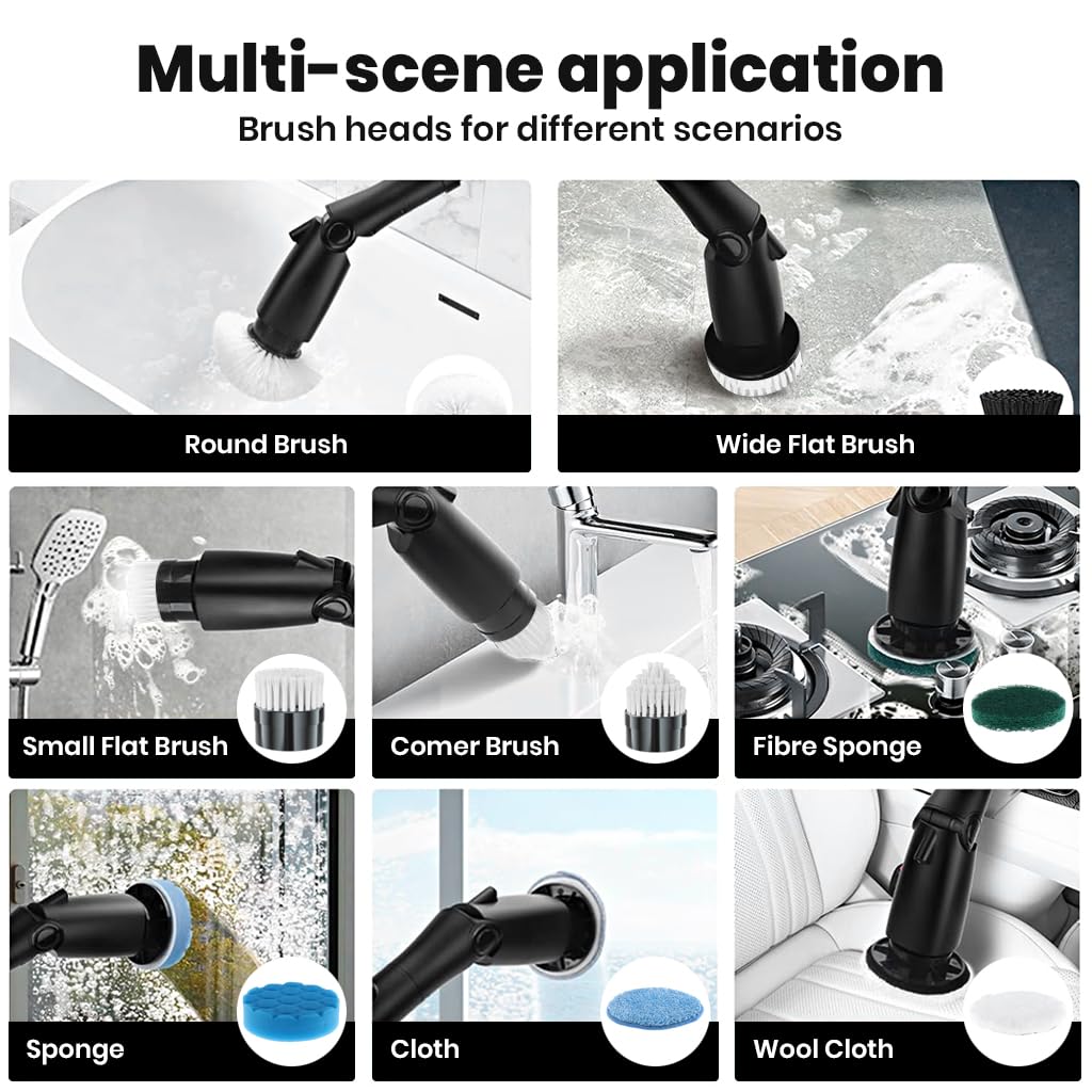 HASTHIP® Electric Cleaning Brush with Adjustabel Handle & Angle