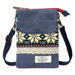 HASTHIP® Women's Boho Print Phone Bag, Multicolour - Canvas Cloth, Cotton, Nylon - 12cm x 19cm x 1cm - 120.8g - Drawstring Closure - Cross-Body Strap - Casual, Boho-chic