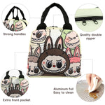 HASTHIP Insulated Lunch Bag for School and Office with Leak Proof Zipper and 23x13x20 cm Storage | Cartoon Design for Kids and Adults