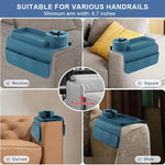 HASTHIP Sofa Armrest Organizer Pad Mat for Relaxing with 3 in 1 Cup and Snack Tray | Flexible Silicone Non Slip Design