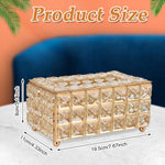 HASTHIP Tissue Box Holder for Home and Car featuring Crystal Glass Beads 7.4x4.3x3.9 in | Set of 2