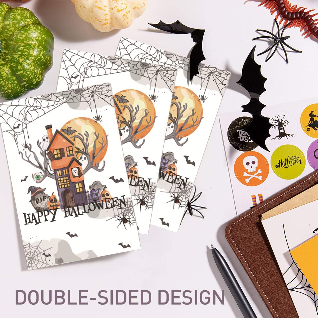 HASTHIP Halloween Party Invitation Cards for Friends and Family featuring Double Sided Design and 10 Pack Set