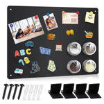 HASTHIP® Stainless Steel Magnetic Board 43x30cm, Wall Mounted Metal Memo Board for Notes, Photos, Messages and Organization in Home, Office or Kitchen, Durable Decorative Surface with