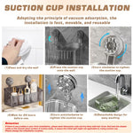 HASTHIP Bathroom Wall Organizer for Kitchen and Bathroom with Suction Cups | Clear Acrylic Set of 2 Boxes 9.3x9.3x11cm and 29x11.5x12.8cm